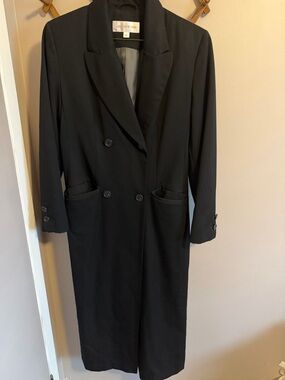 Jones New York classic BLACK WOOL MAXI COAT | GOTHIC WITCHY DRAMA 8